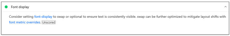 passed font display insight