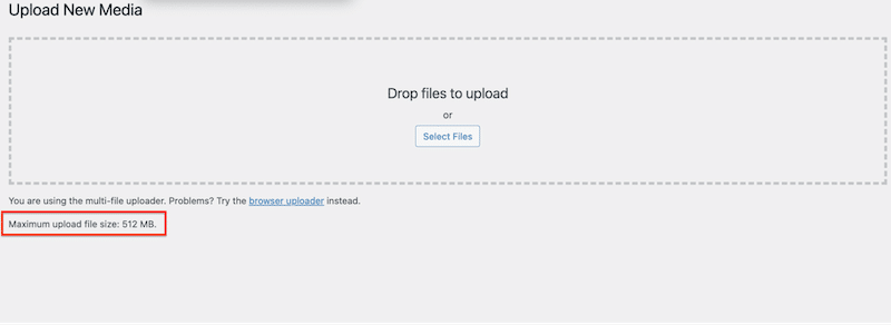 Checking the maximum upload file size on WordPress – Source: The WP library 