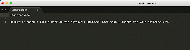 Example of a maintenance file - Source: my maintenance file 
 