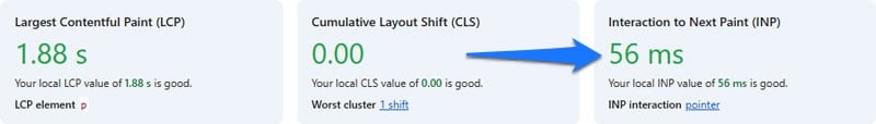 chrome development tools inp test follow up