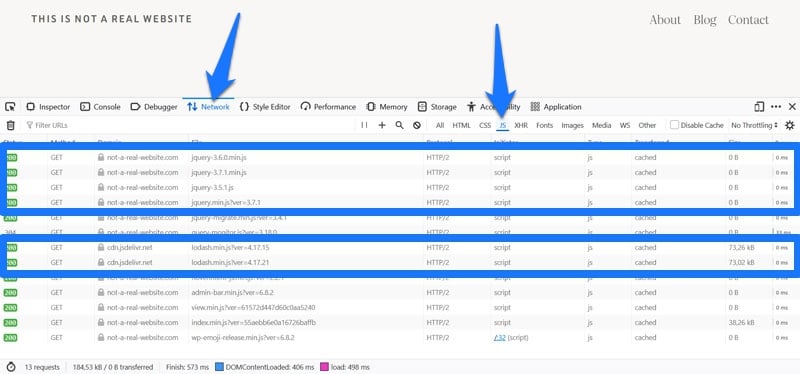 duplicated javascript visible in browser developer tools