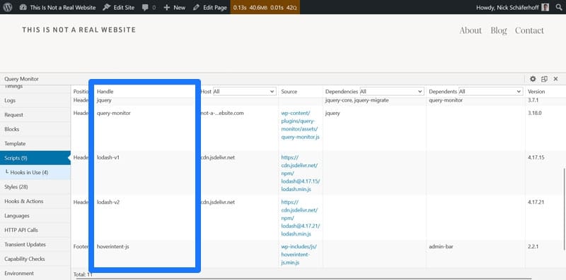 find script handles to dequeue in query monitor