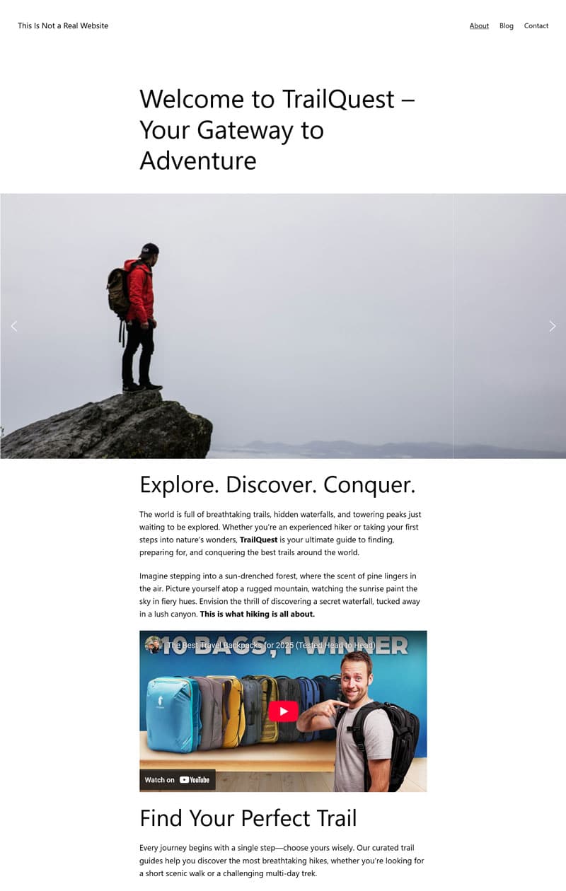 performance testing page