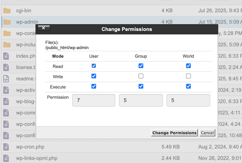 Change the permissions: