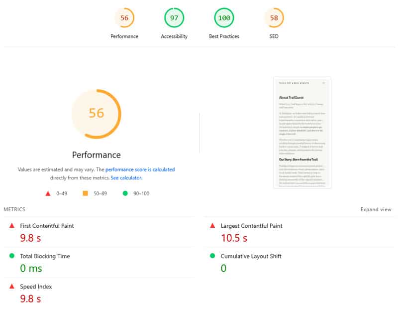 api speed test baseline results