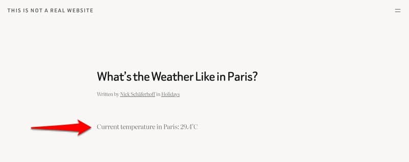 customized weather api output