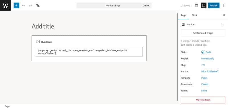 display openweathermap data via shortcode
