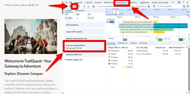 record a trace in chrome developer tools
