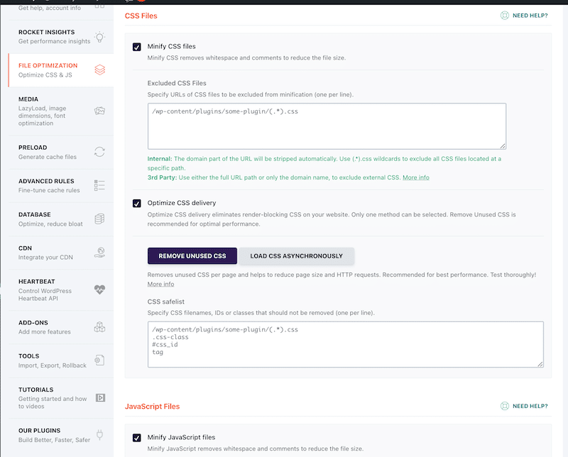 Mobile optimization with WP Rocket – Source- WP Rocket’s dashboard