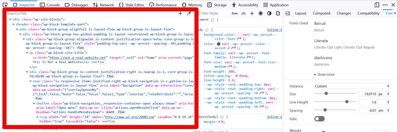 check dom complexity in browser developer tools