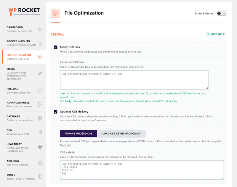 Intuitive interface so you can fix RUM tool-flagged issues easily – Source: WP Rocket