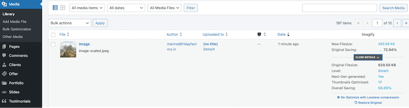 Smart compression and AVIF conversion to boost LCP with Imagify - Source: Imagify