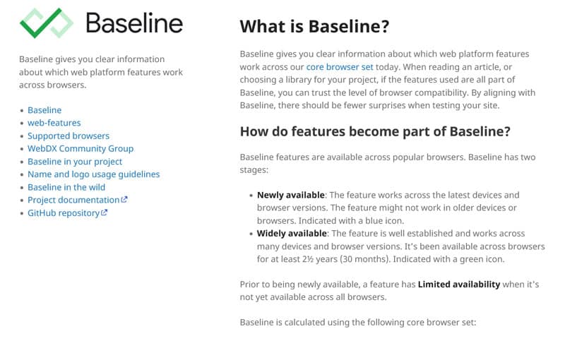 baseline project homepage