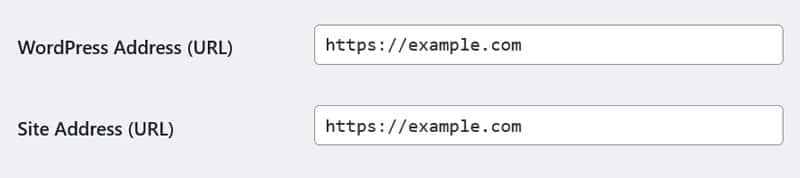 change wordpress site addresses