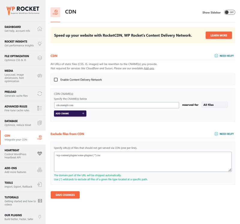 connect wordpress site to cdn using wp rocket