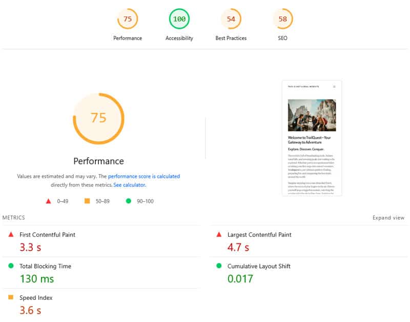 legacy javascript speed test initial results