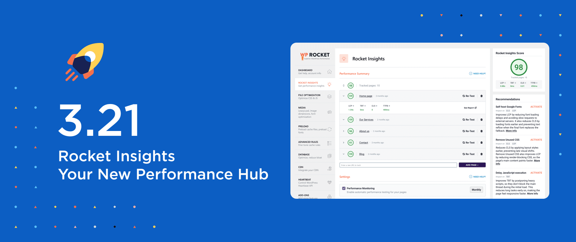 WP Rocket 3.21: Turning Rocket Insights into Your Performance Hub, Now Included in Your License