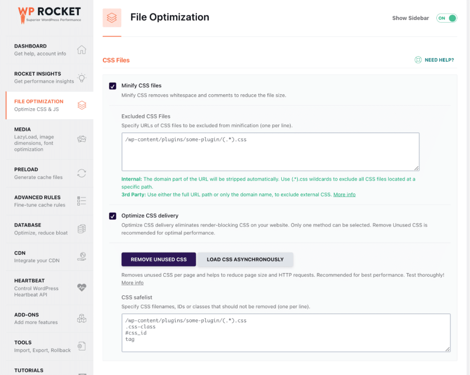 JS/CSS optimization with WP Rocket – Source: WP Rocket 