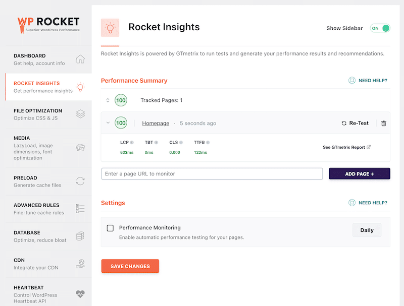 Testing my WooCommerce site’s speed with Rocket Insights - Source: WP Rocket