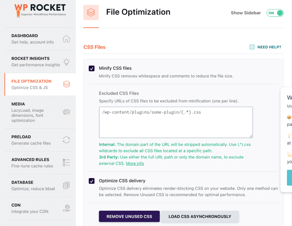 Example of code optimization by WP Rocket – Source: WP Rocket