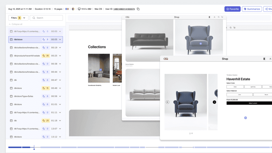 Watch real user journeys to quickly spot errors/bugs - Source: Hotjar