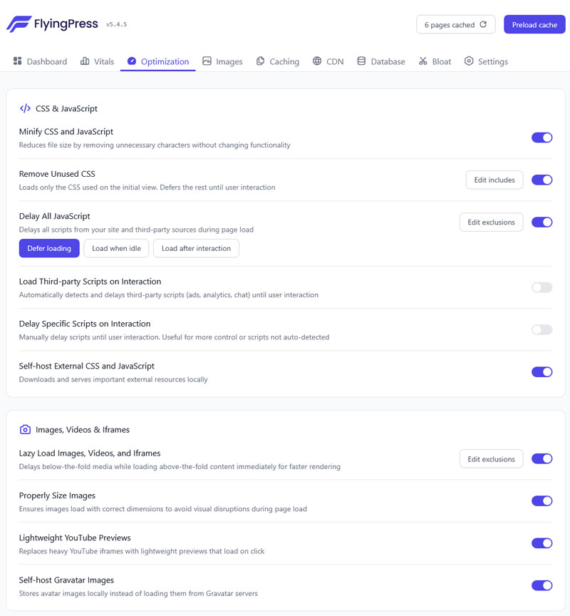 flyingpress user interface