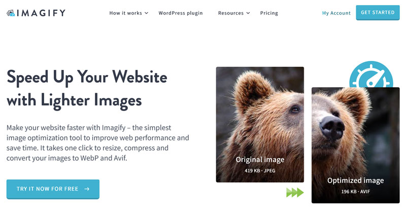 imagify wordpress plugin to improve core web vitals