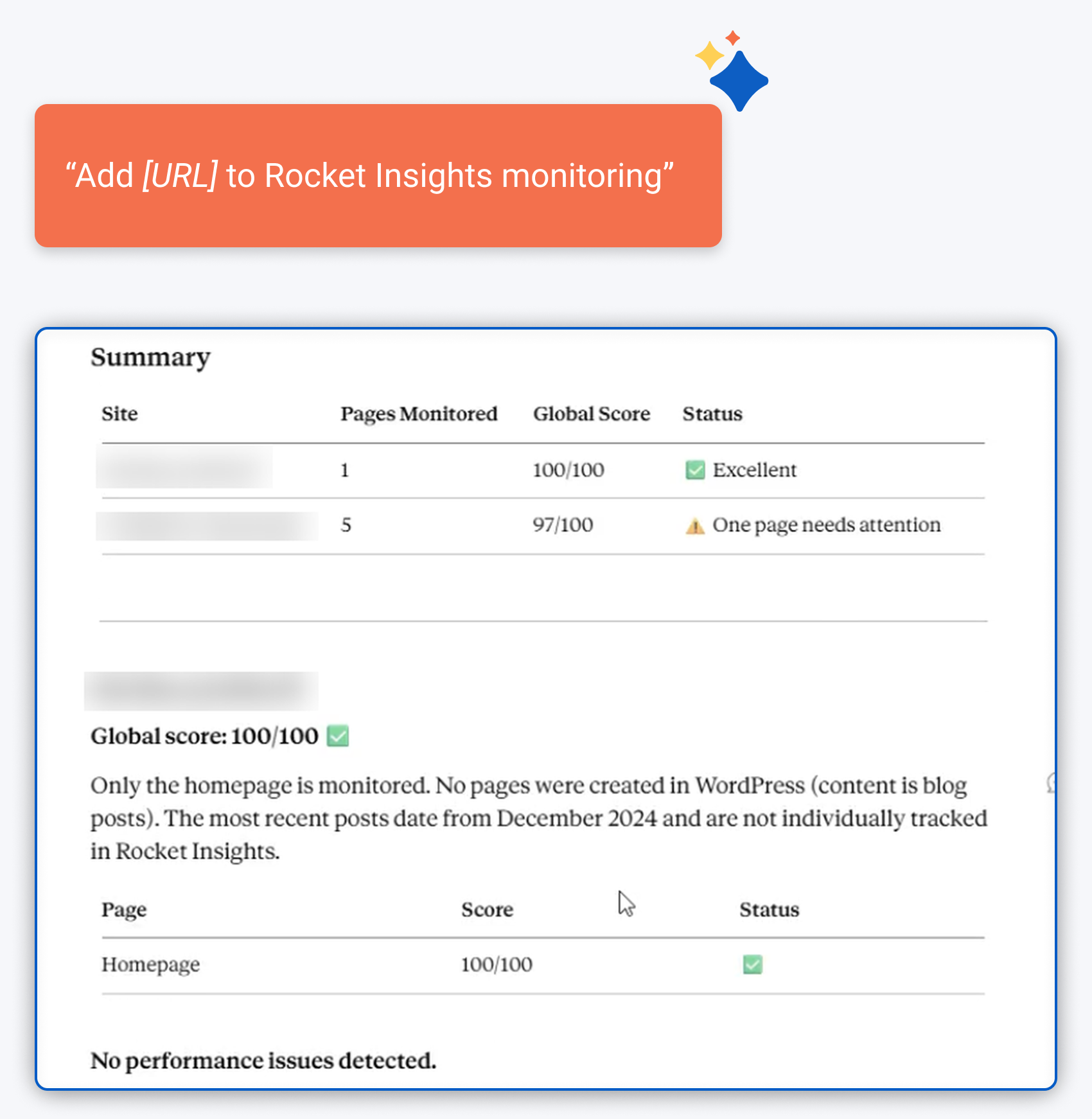 AI window showing a Rocket Insights summary