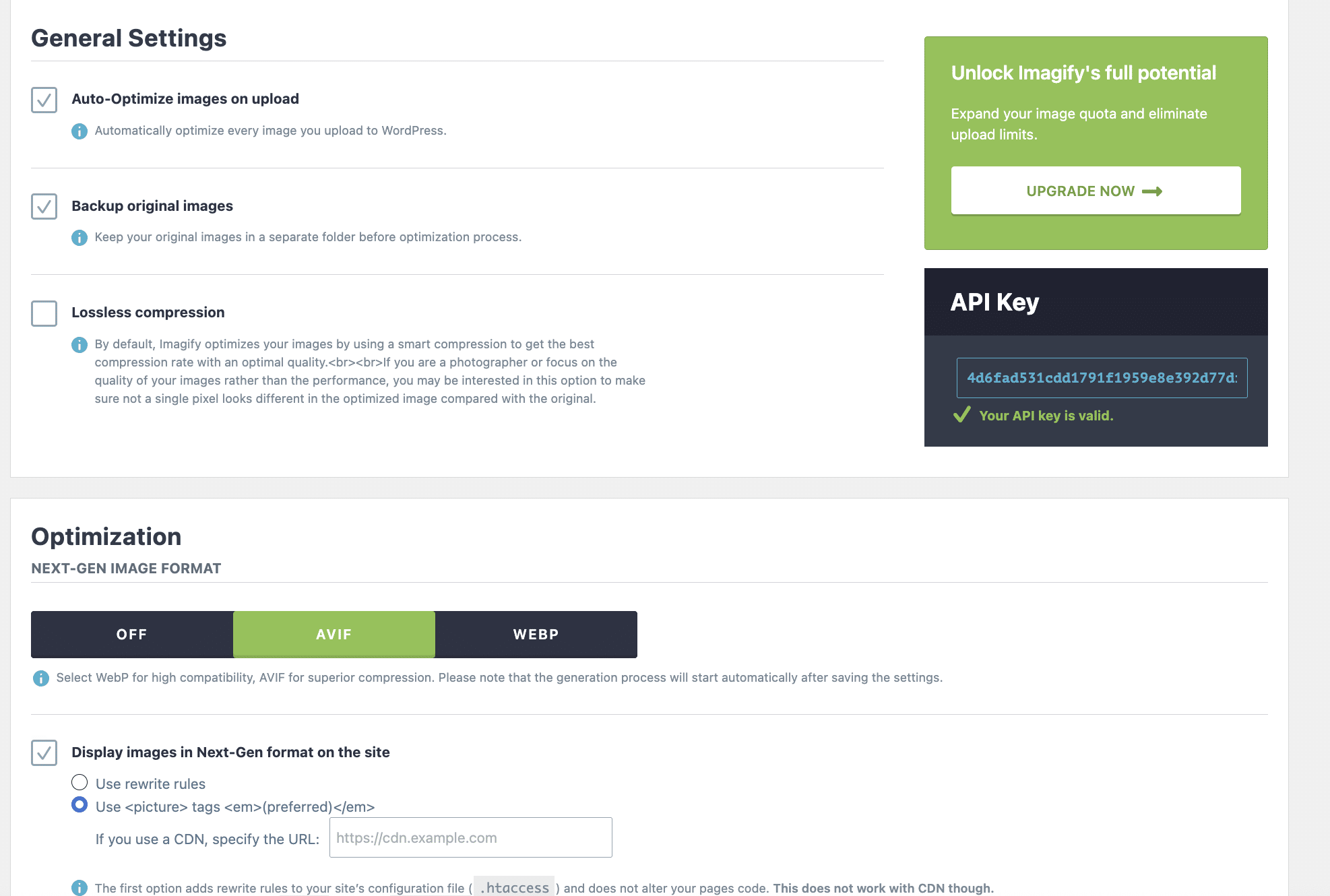 Bulk compression and next-gen image conversion - Source: Imagify